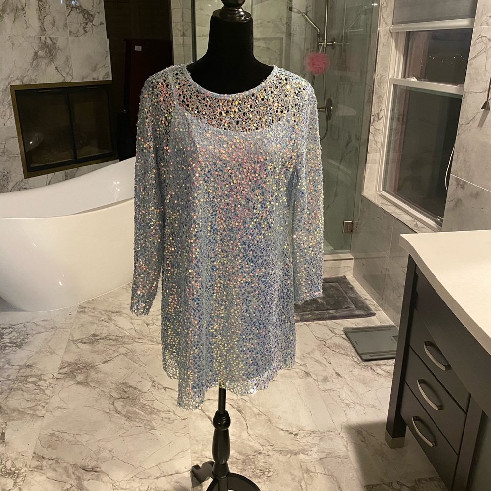 Blue sequence dress
